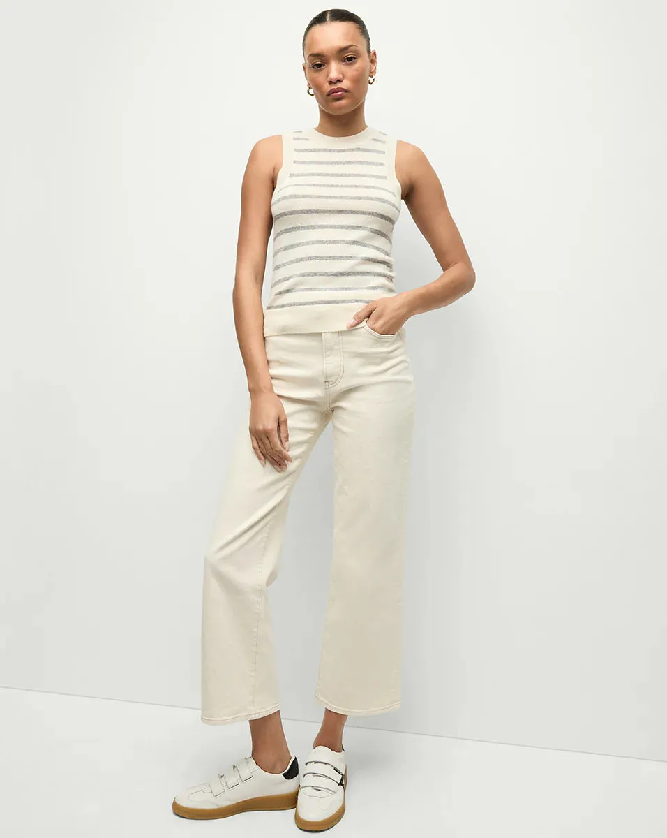Veronica Beard - Jerrel Striped Cashmere Tank - Ivory/Heather Grey sold by Jessie Boutique product image thumbnail 3
