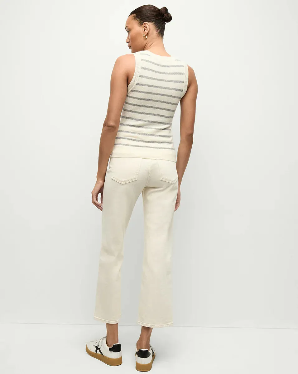 Veronica Beard - Jerrel Striped Cashmere Tank - Ivory/Heather Grey sold by Jessie Boutique product image thumbnail 2