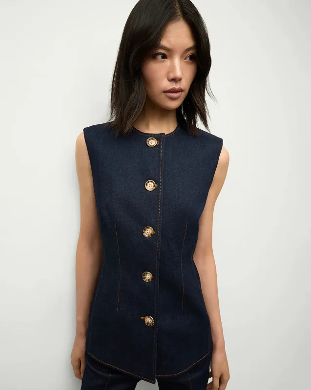 Veronica Beard - Jessup Denim Vest - Dark Oxford sold by Jessie Boutique