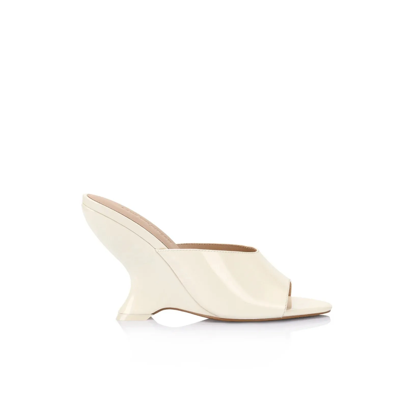 Lana Wilkinson - Martha Wedge Patent Leather - White sold by Jessie Boutique