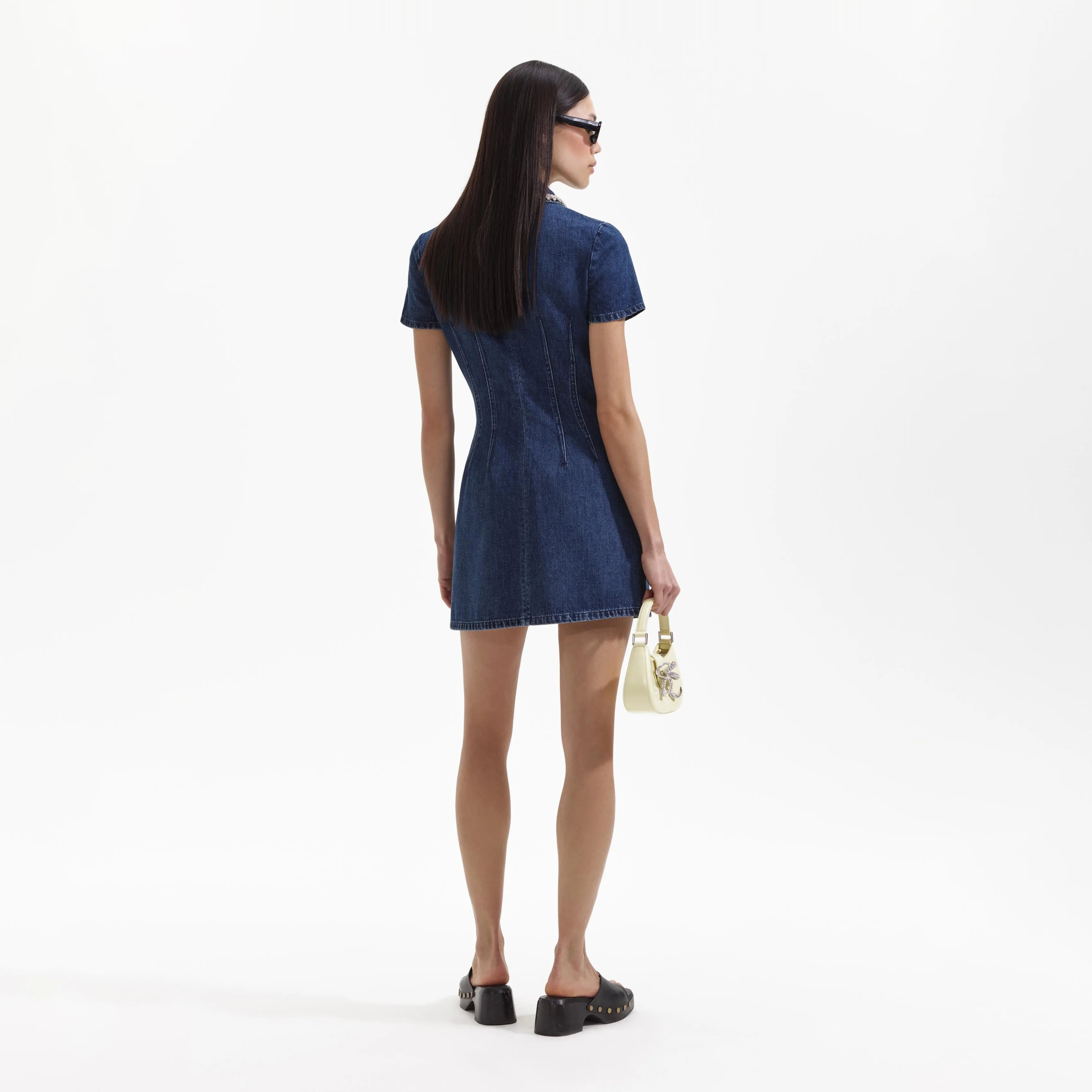 Self-portrait - Collared Mini Dress - Denim sold by Jessie Boutique product image thumbnail 3