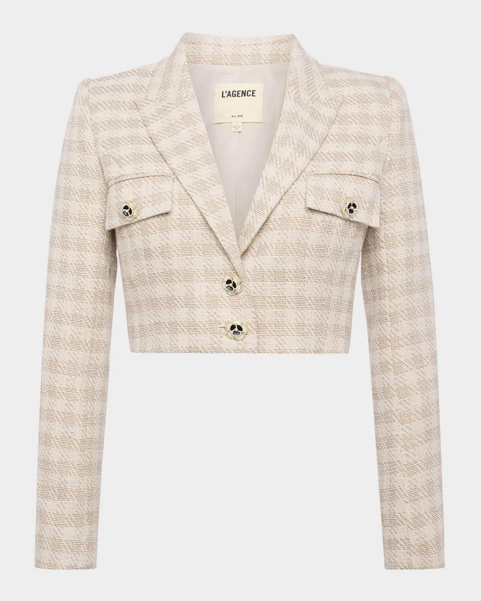 L’agence - Maura Cropped Jacket - Ecru/Gold sold by Jessie Boutique product image thumbnail 3