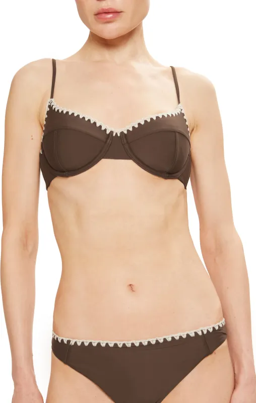 Ramy Brook - Emmeline Underwire Bikini Top - Beach Brown w/Cream sold by Jessie Boutique