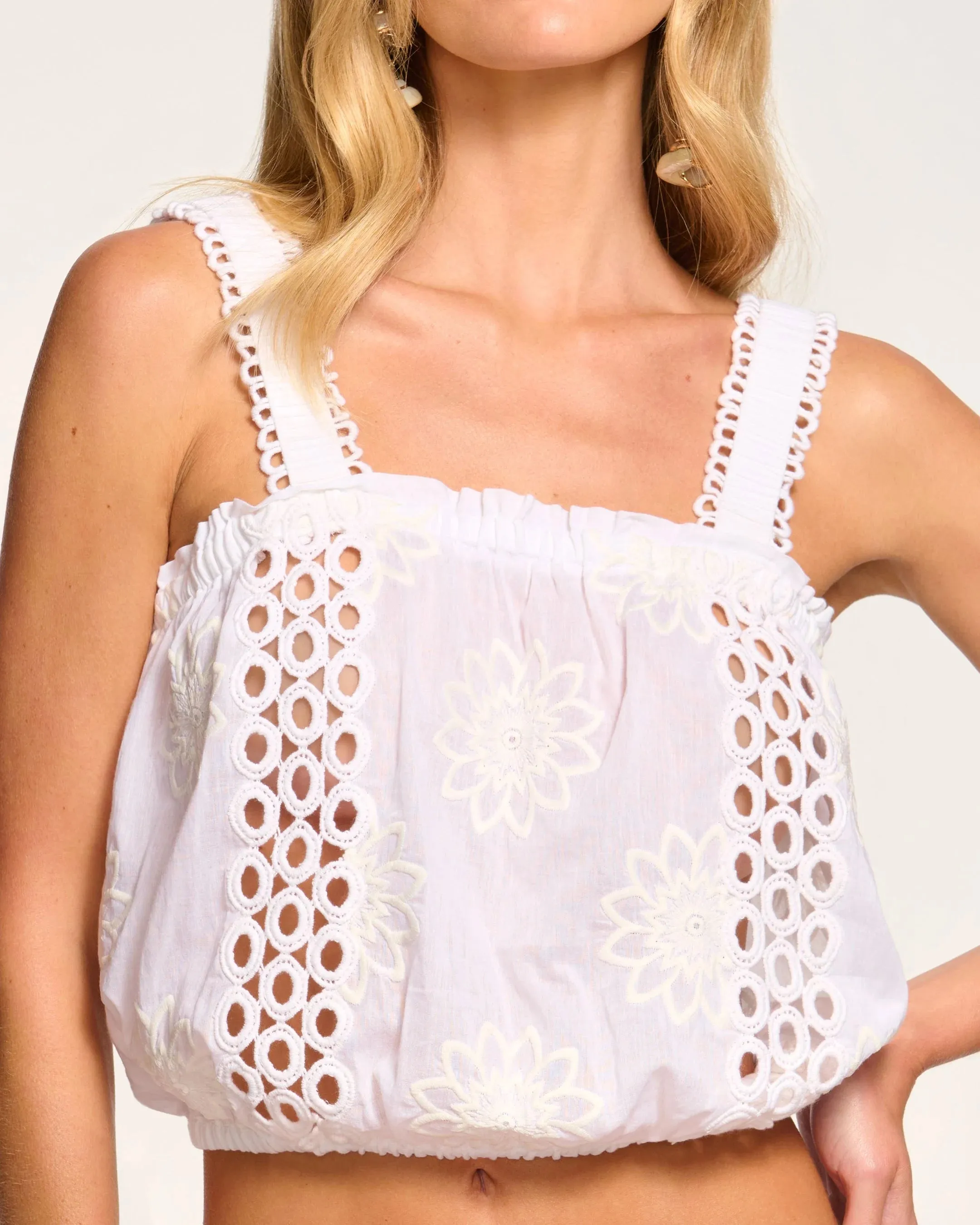 Ramy Brook - Misha Coverup Top - White sold by Jessie Boutique