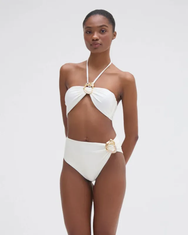 Patbo - Jersey Sands Stone Bikini Top - Off White sold by Jessie Boutique