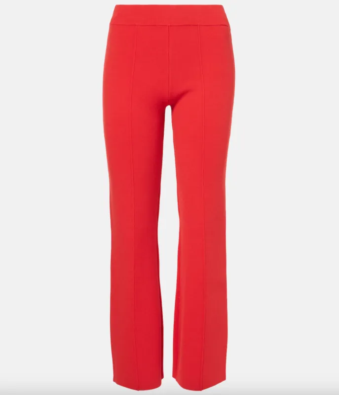 Veronica Beard - Bray Knit High-Rise Crop Pants - Poppy sold by Jessie Boutique