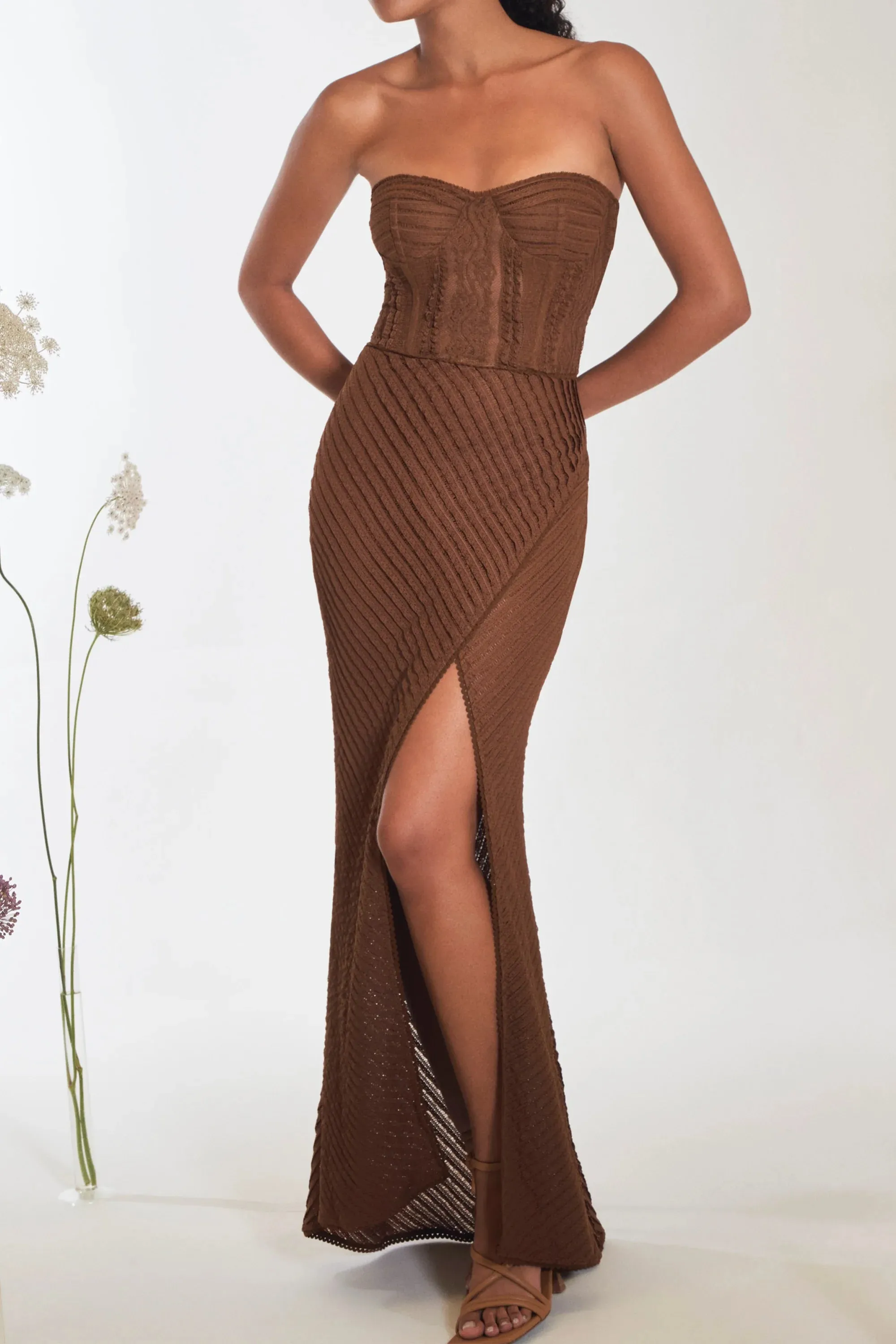 Charo Ruiz - Fae Long Dress - Brown sold by Jessie Boutique