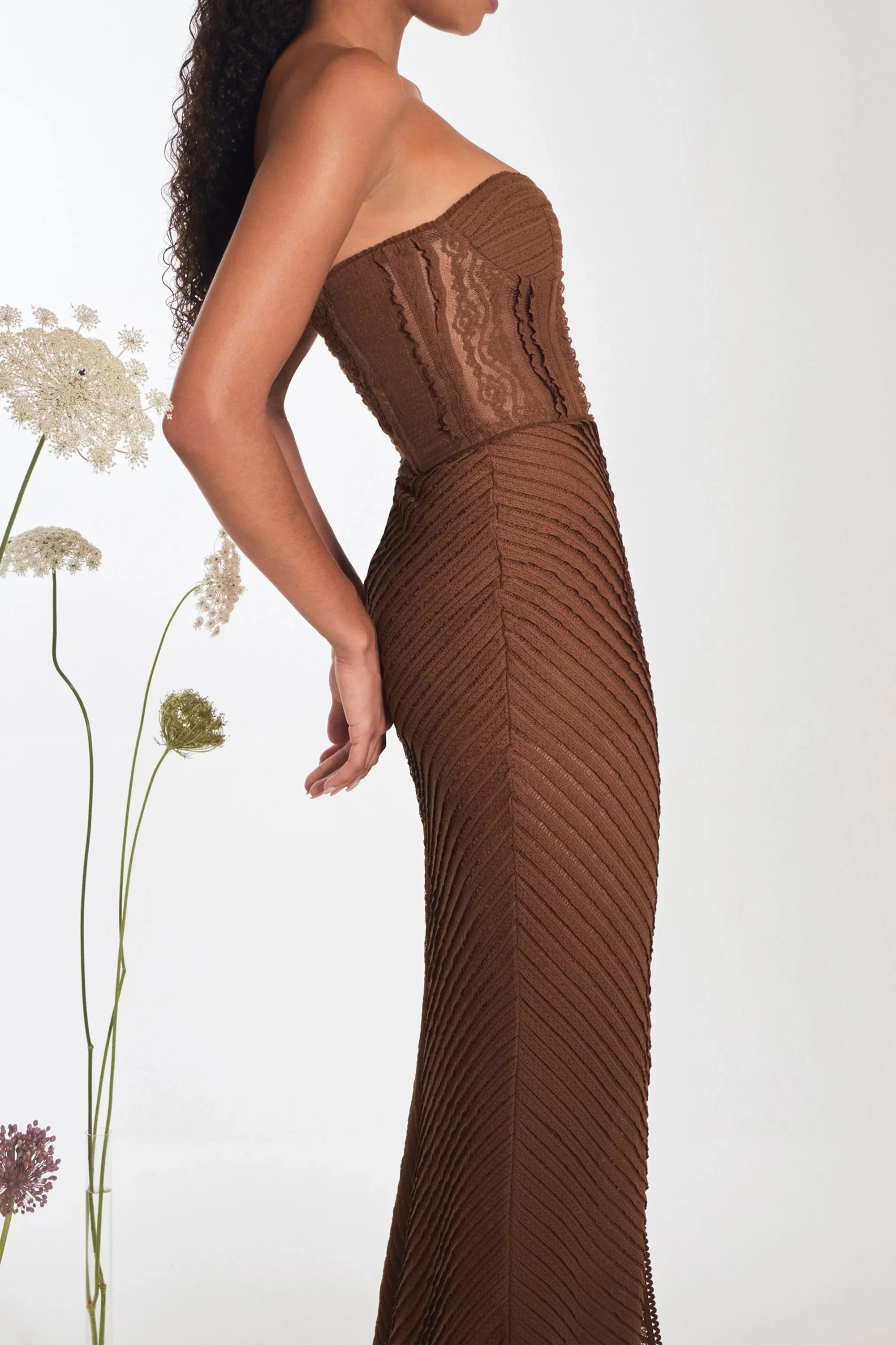 Charo Ruiz - Fae Long Dress - Brown sold by Jessie Boutique product image thumbnail 3