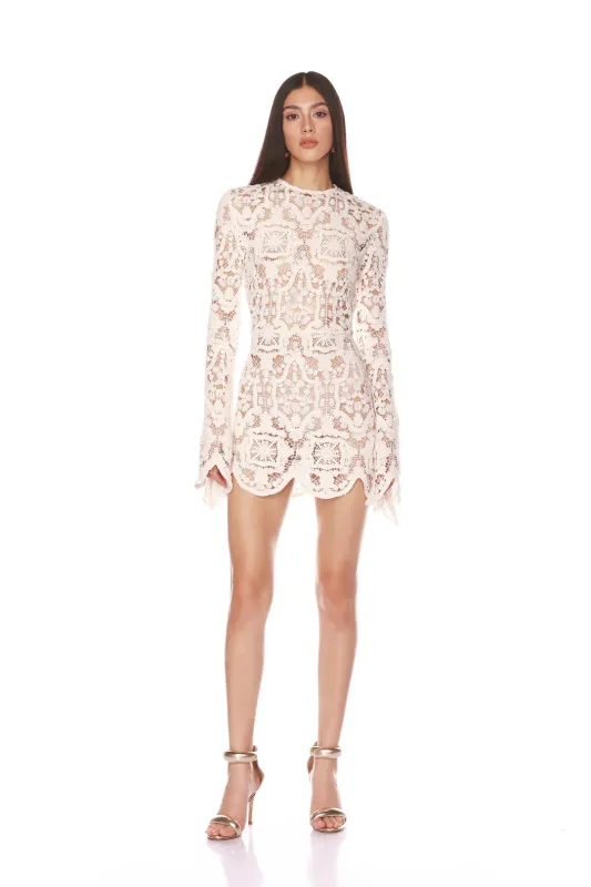 Bronx and Banco - Marley Crochet Mini Dress - White sold by Jessie Boutique