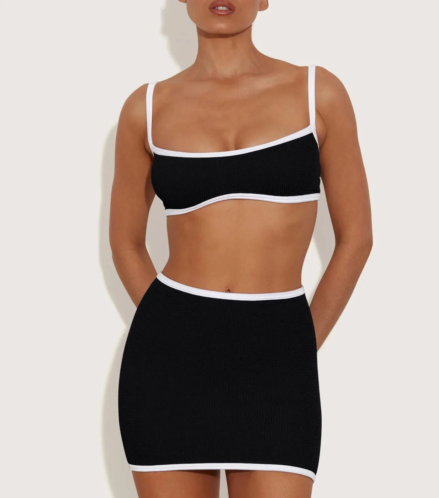 Hunza G - Swimskirt Bottom - Black/White sold by Jessie Boutique