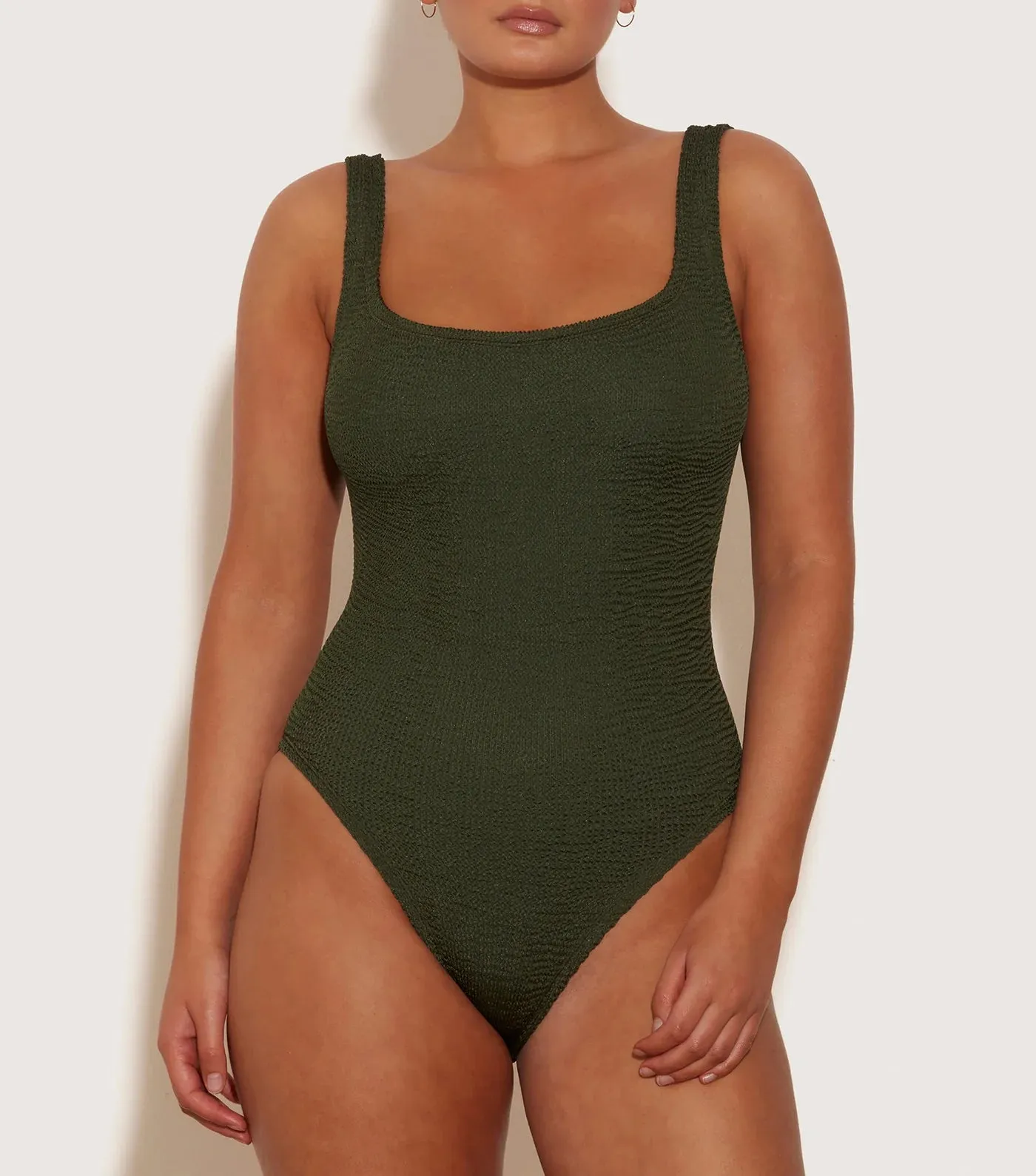 Hunza G - Square Neck Swim - Metallic Khaki sold by Jessie Boutique