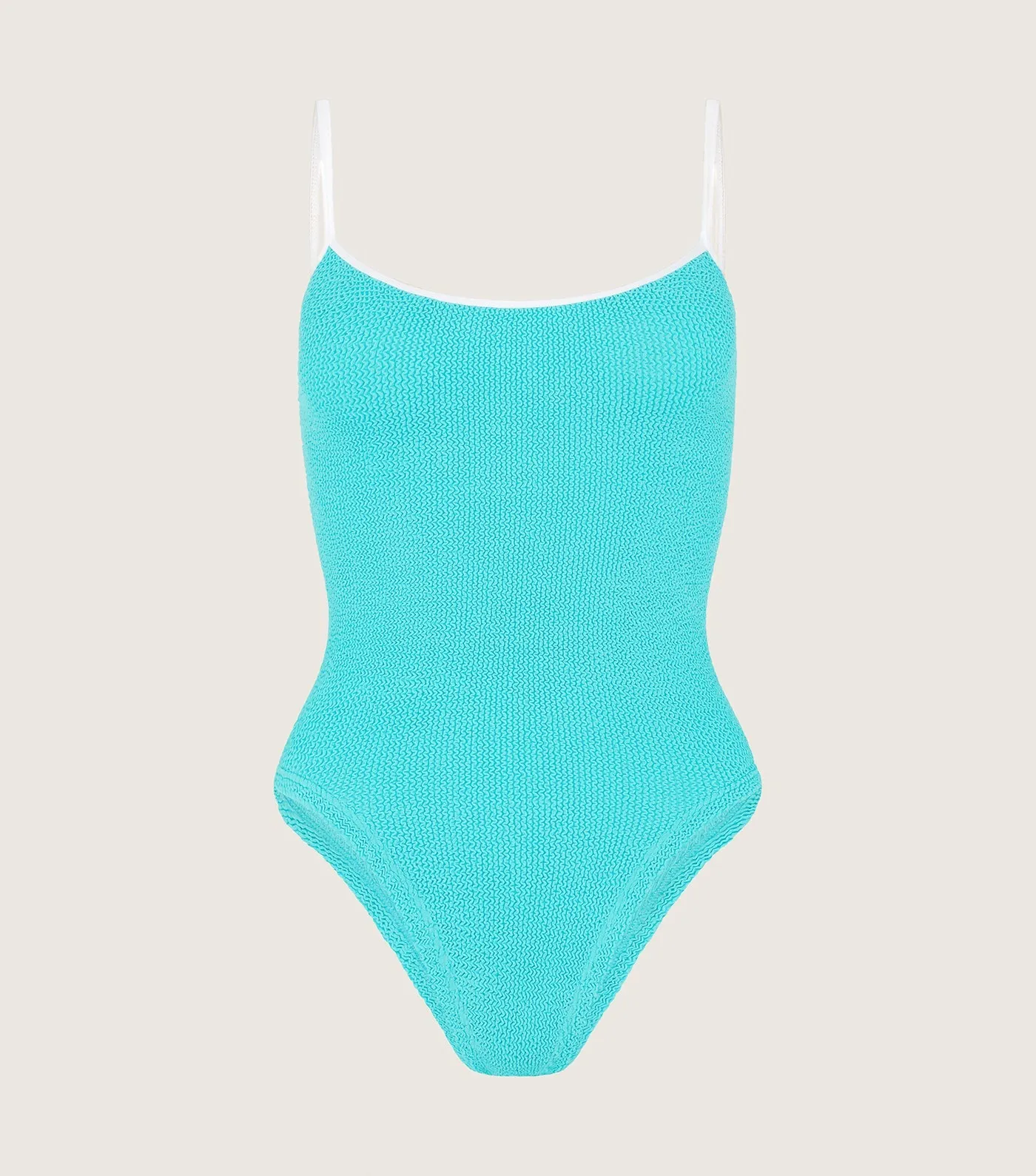 Hunza G - Pamela Swim Contrast - Aqua/White sold by Jessie Boutique product image thumbnail 3