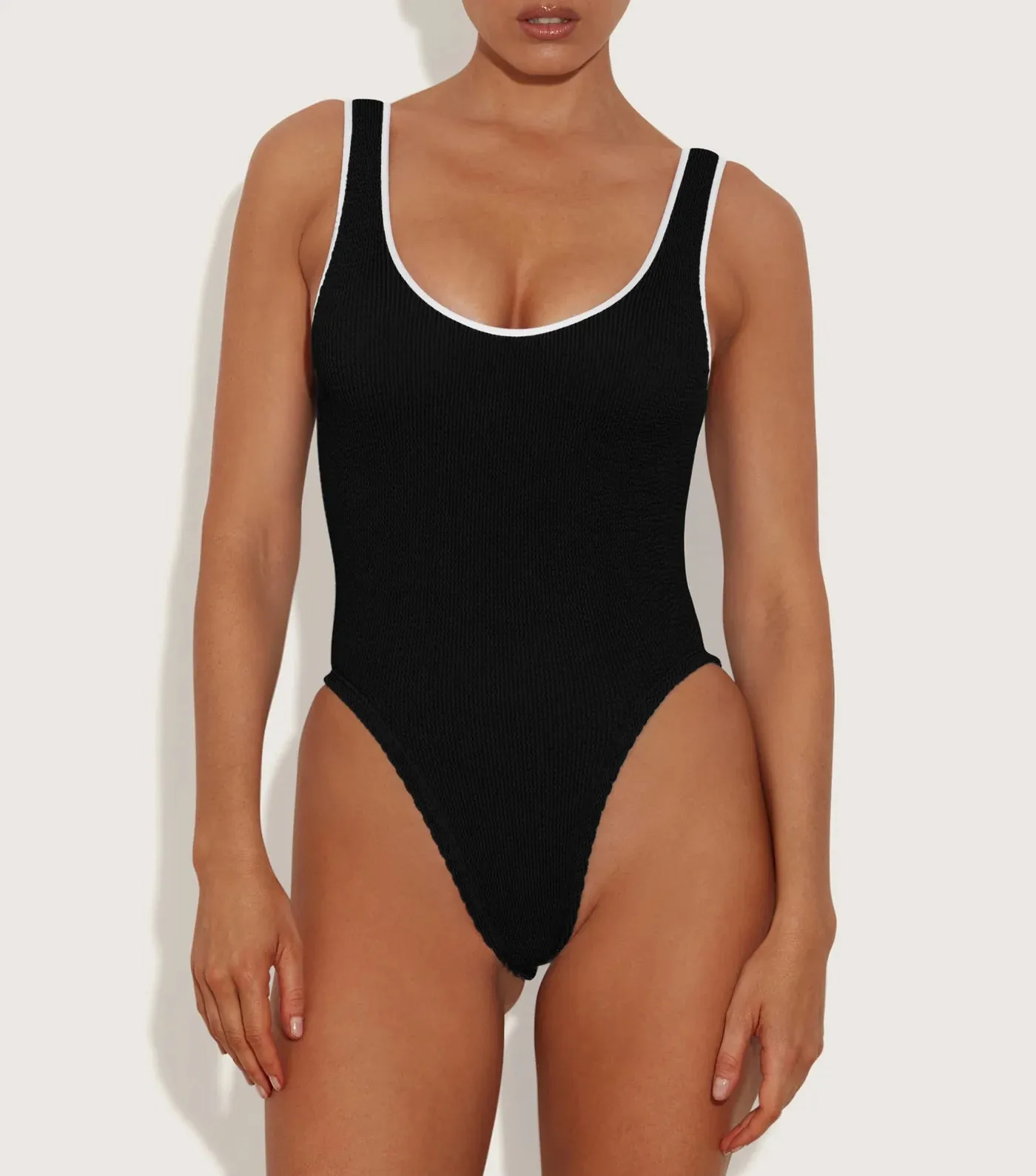 Hunza G - Faye Swim - Black/White sold by Jessie Boutique