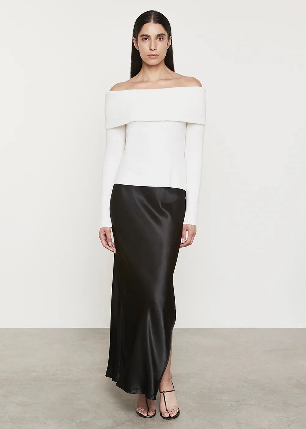 Enza Costa - Satin Bias Skirt - Black sold by Jessie Boutique