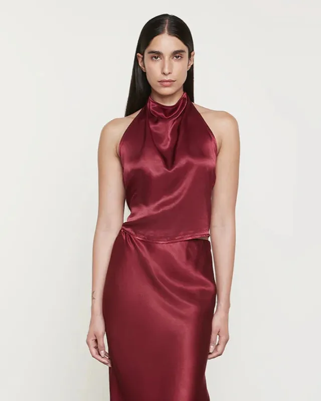 Enza Costa - Satin Halter - Ruby sold by Jessie Boutique