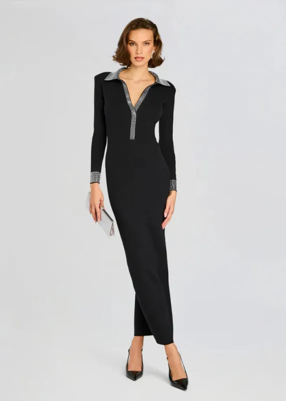 Retrofete - Shareen Embellished Knit Dress - Black/Silver sold by Jessie Boutique