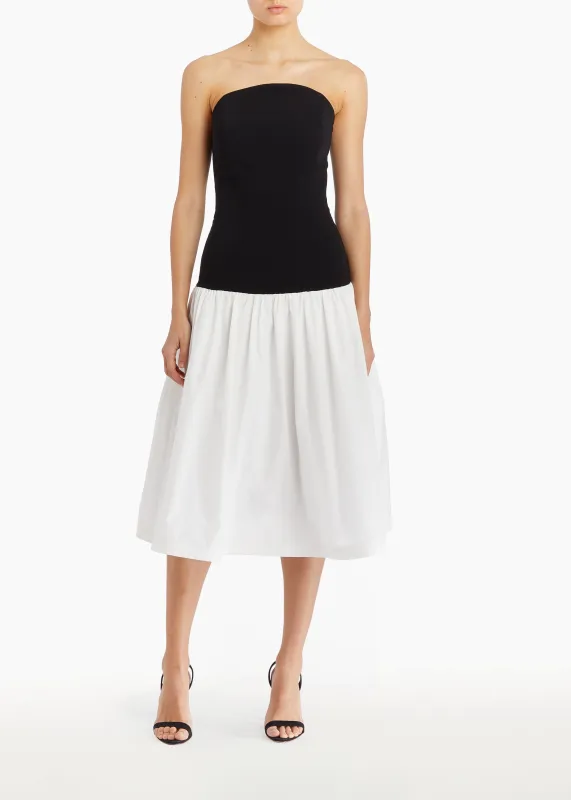 Amanda Uprichard - Valencia Dress - Black/Ivory sold by Jessie Boutique