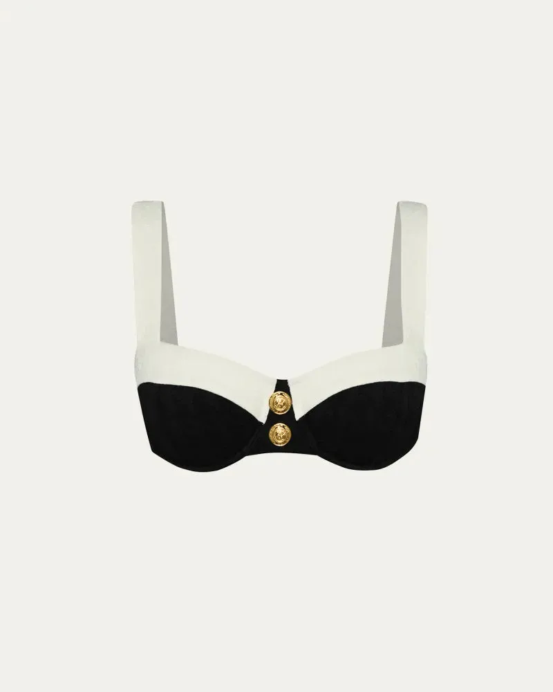L'agence - Alexandria Colorblock Bikini Top - Black sold by Jessie Boutique product image thumbnail 3