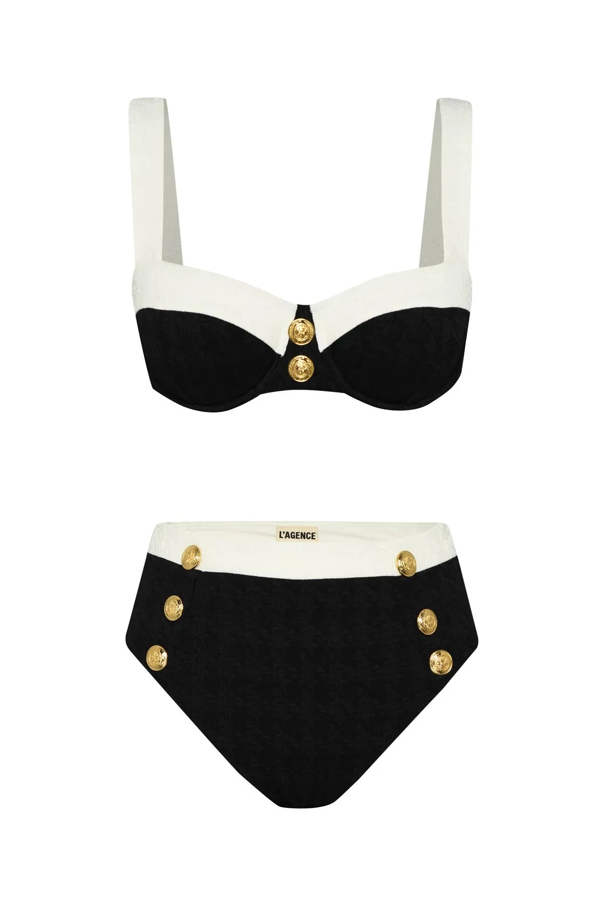 L'agence - Alexandria Colorblock Bikini Top - Black sold by Jessie Boutique product image thumbnail 4
