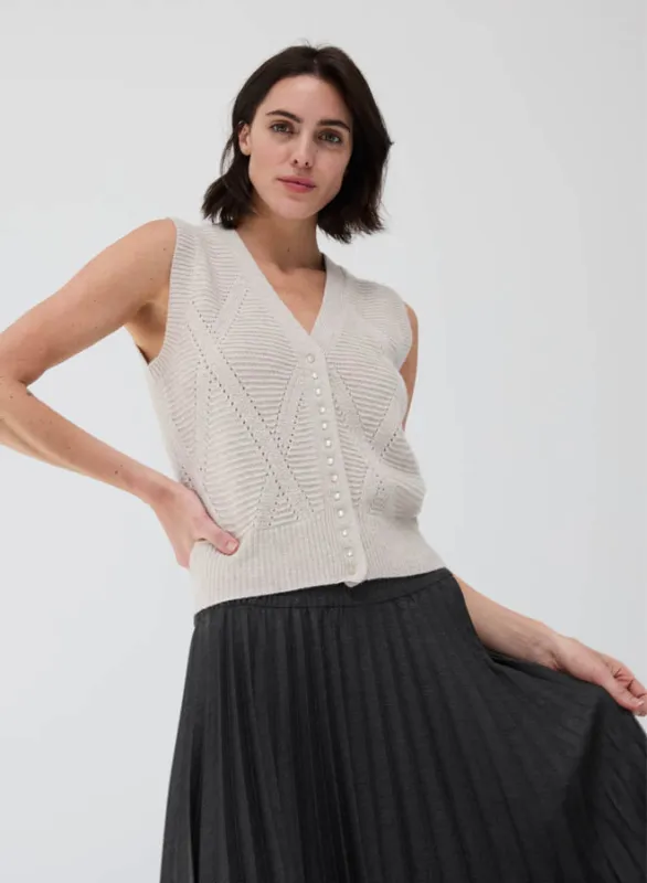 Autumn Cashmere - Diamond Stitch Vest - Mojave sold by Jessie Boutique