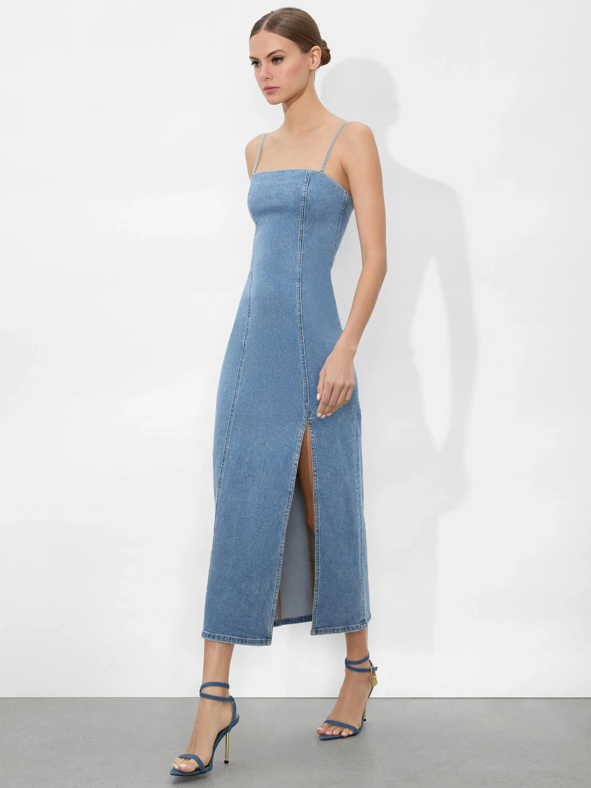 Alice + Olivia - Nakisha Midi Dress - Aubrey Blue sold by Jessie Boutique