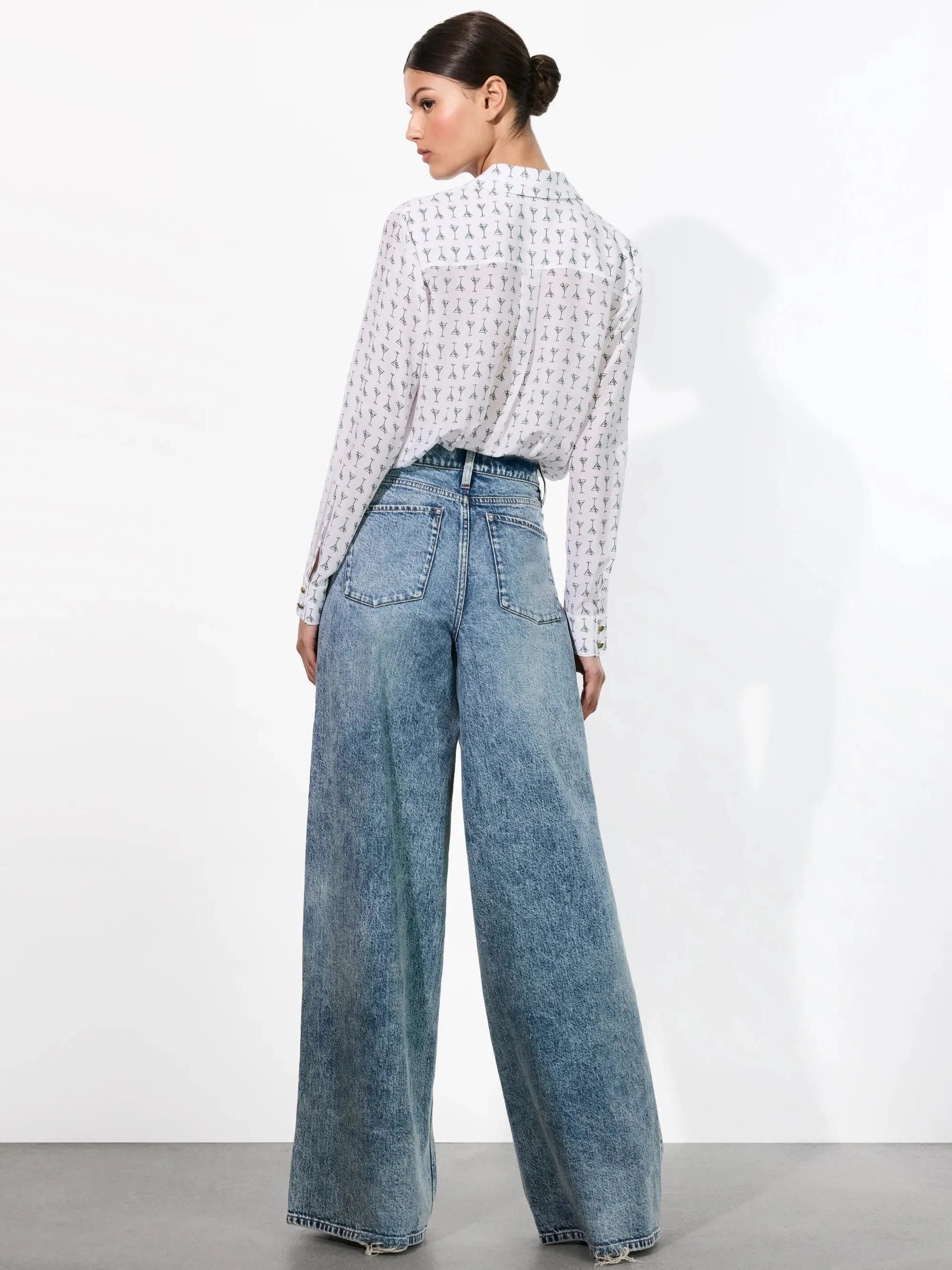 Alice + Olivia - Willa Placket Top - Martini Chic Off White sold by Jessie Boutique product image thumbnail 4