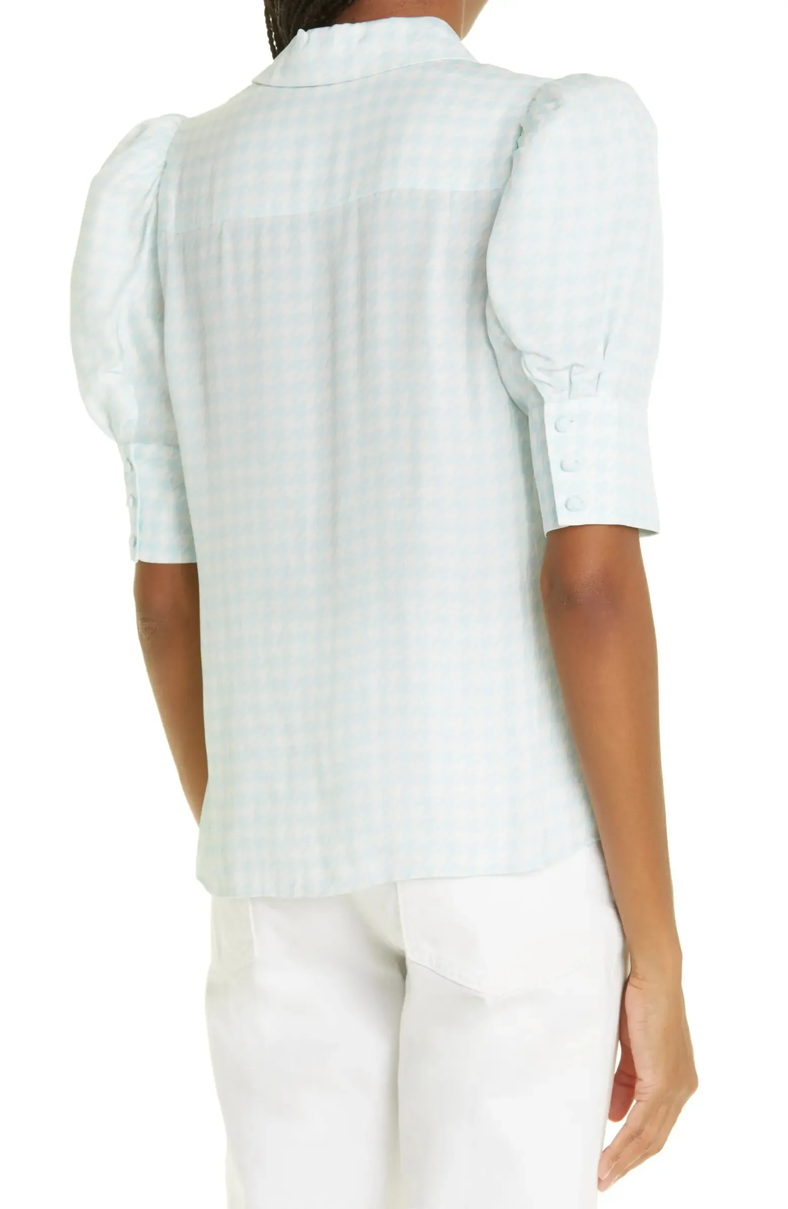 Alice + Olivia - Willa Houndstooth Puff Sleeve Blouse - Julep sold by Jessie Boutique product image thumbnail 2