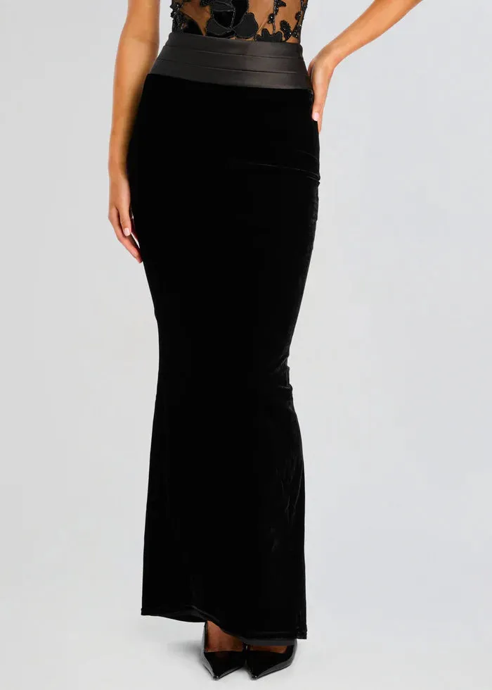 Retrofete - Flora Velvet Skirt - Black sold by Jessie Boutique