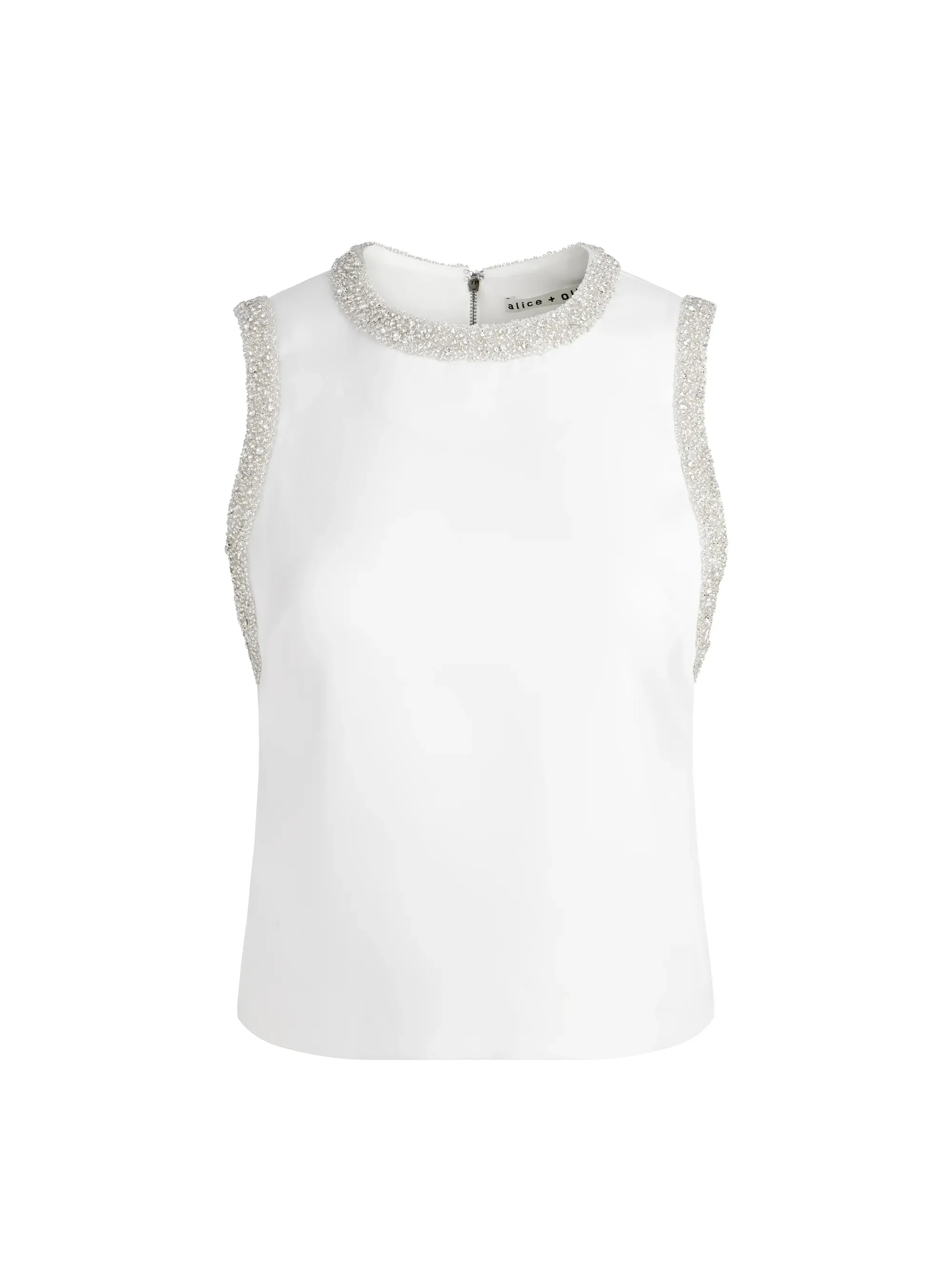 Alice + Olivia - Amal Embellished Tank - Off White sold by Jessie Boutique product image thumbnail 3