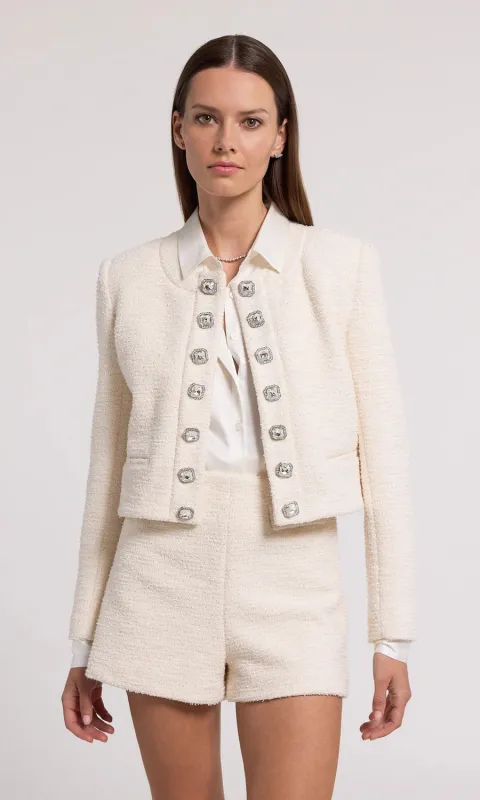 Generation love - Kaiden Tweed Jacket - Cream sold by Jessie Boutique