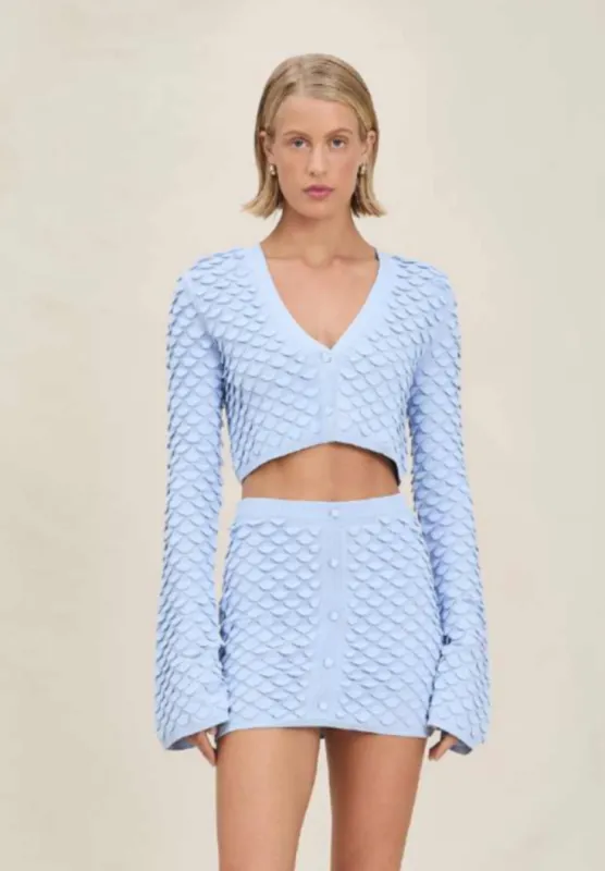Devon Windsor - Vittoria Cropped Cardigan - Icy sold by Jessie Boutique