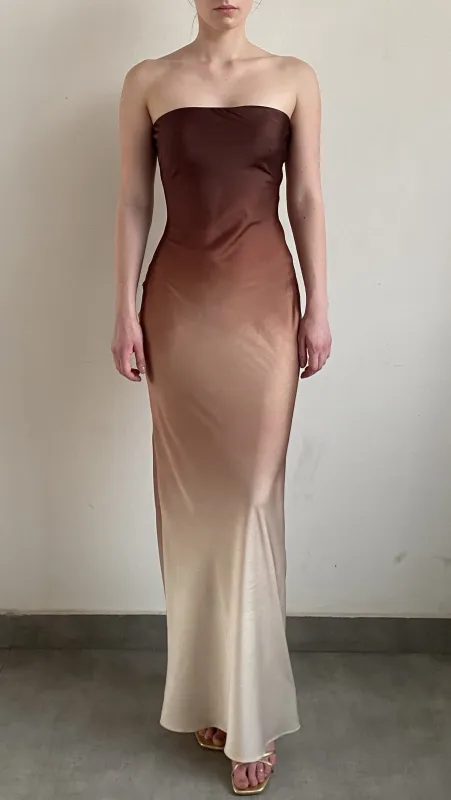 Rococo Sand - Strapless Maxi Dress - Brown sold by Jessie Boutique