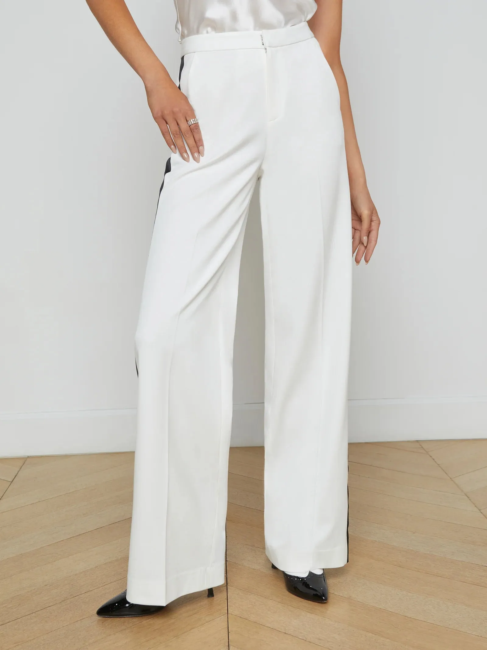 L'agence - Livvy Straight-Leg Trouser - White/Black sold by Jessie Boutique product image thumbnail 2