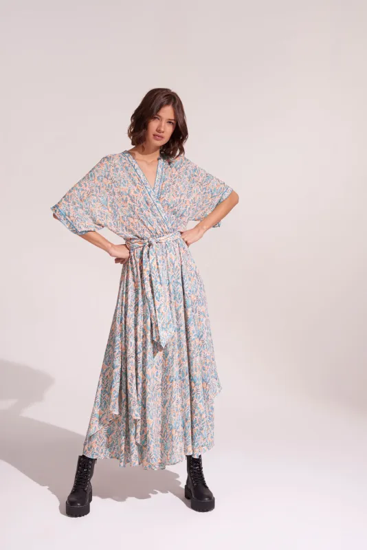 Poupette St Barth - Long Dress Adha - Orange Feuille sold by Jessie Boutique