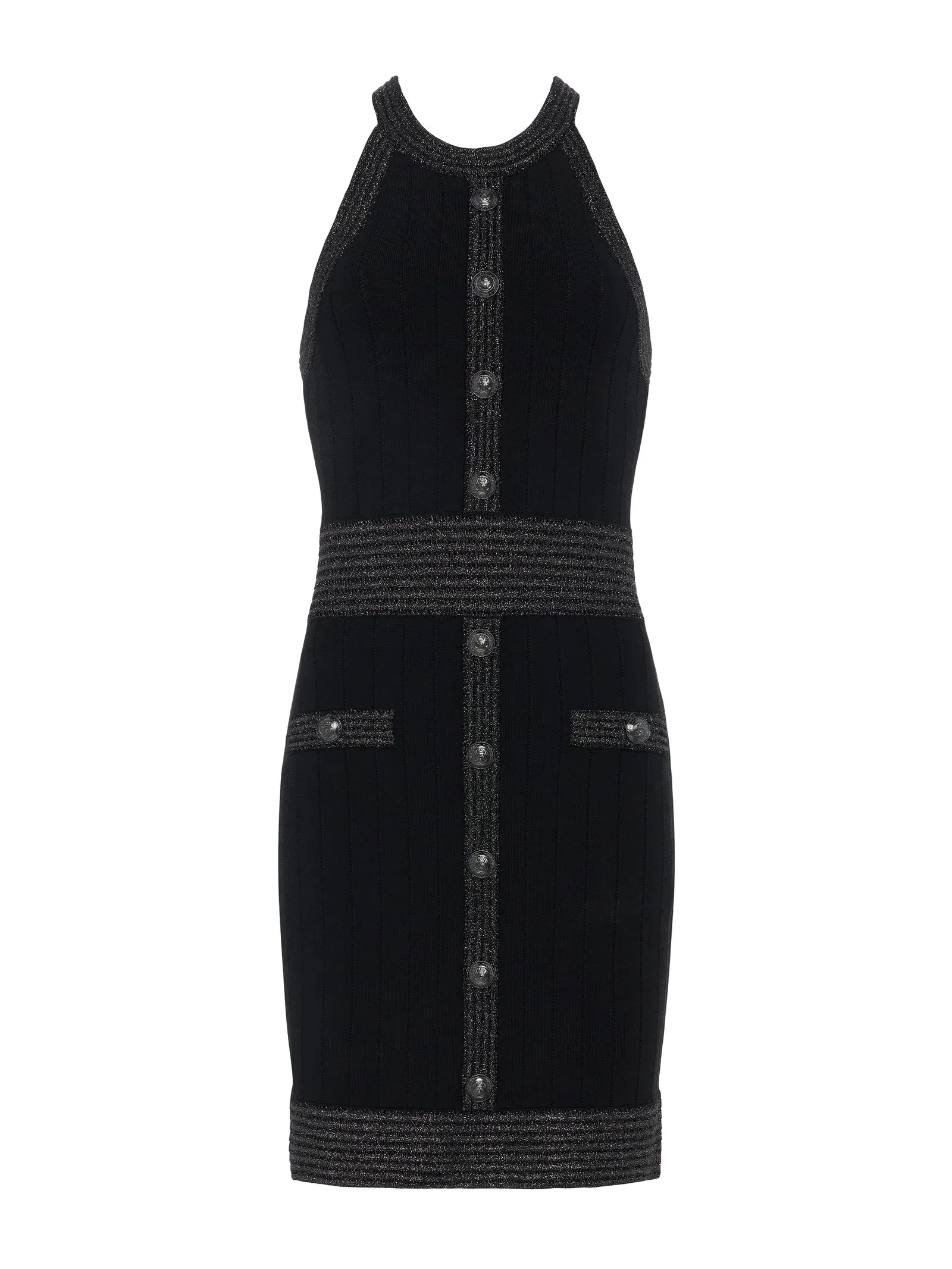 L'agence - Anissa Button-Front Dress - Black/Gunmetal Lurex sold by Jessie Boutique product image thumbnail 4