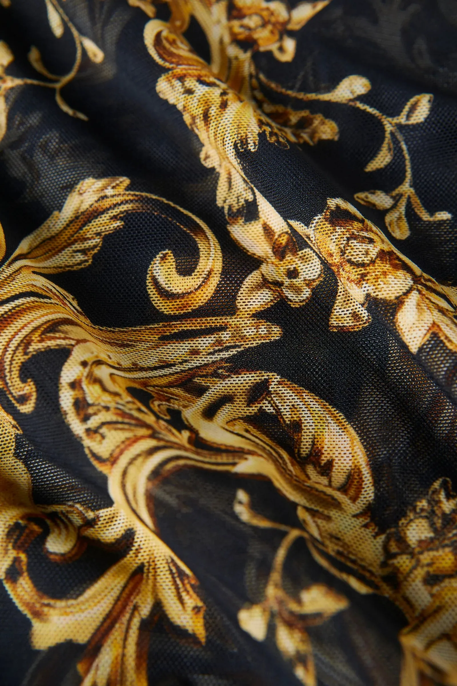 L'agence - Peonie Off-The-Shoulder Bodysuit - Black/Gold Barocco Swirl sold by Jessie Boutique product image thumbnail 3