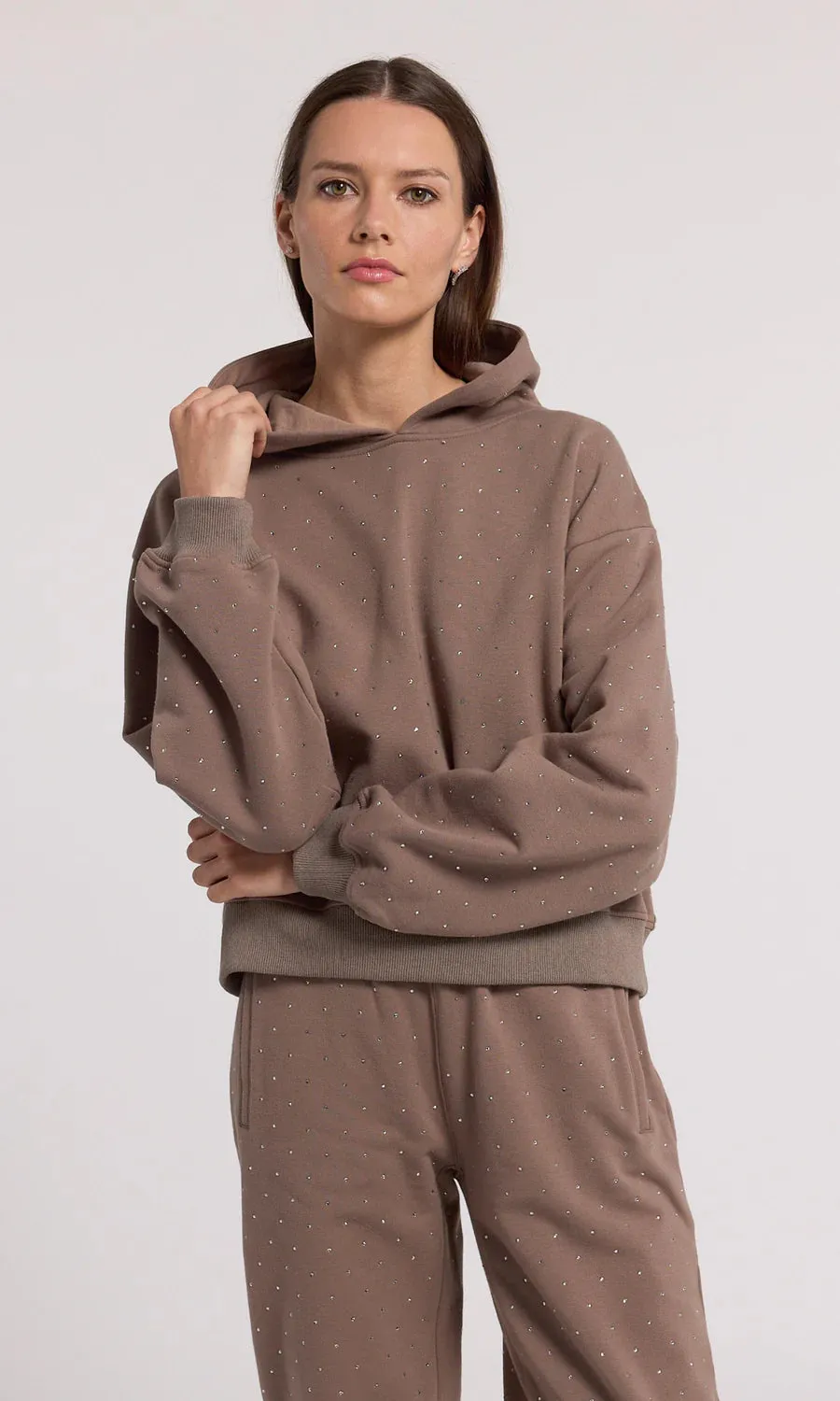 Generation love - Renae Crystal Hoodie - Truffle sold by Jessie Boutique