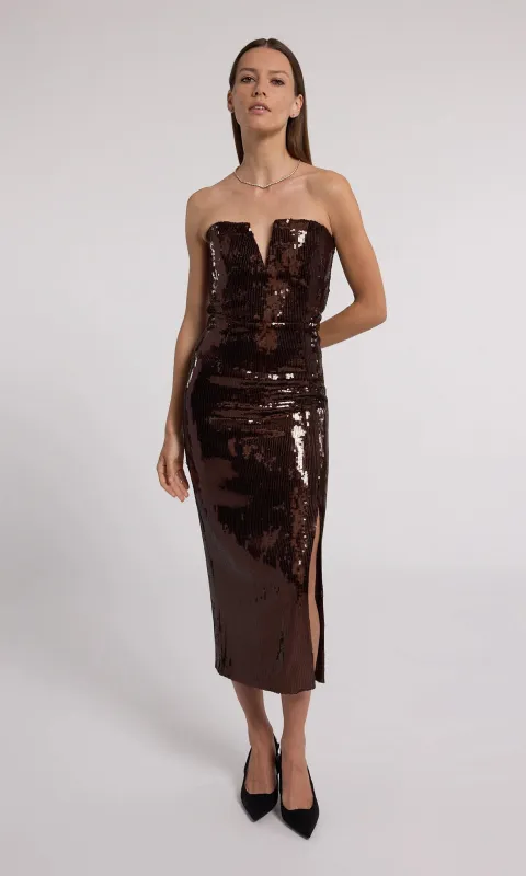 Generation love - Blaine Sequin Dress - Brown sold by Jessie Boutique