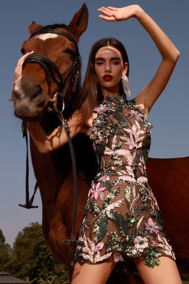 Bronx and Banco - Leona Embroidered Mini Dress - Silver Multi sold by Jessie Boutique product image thumbnail 5