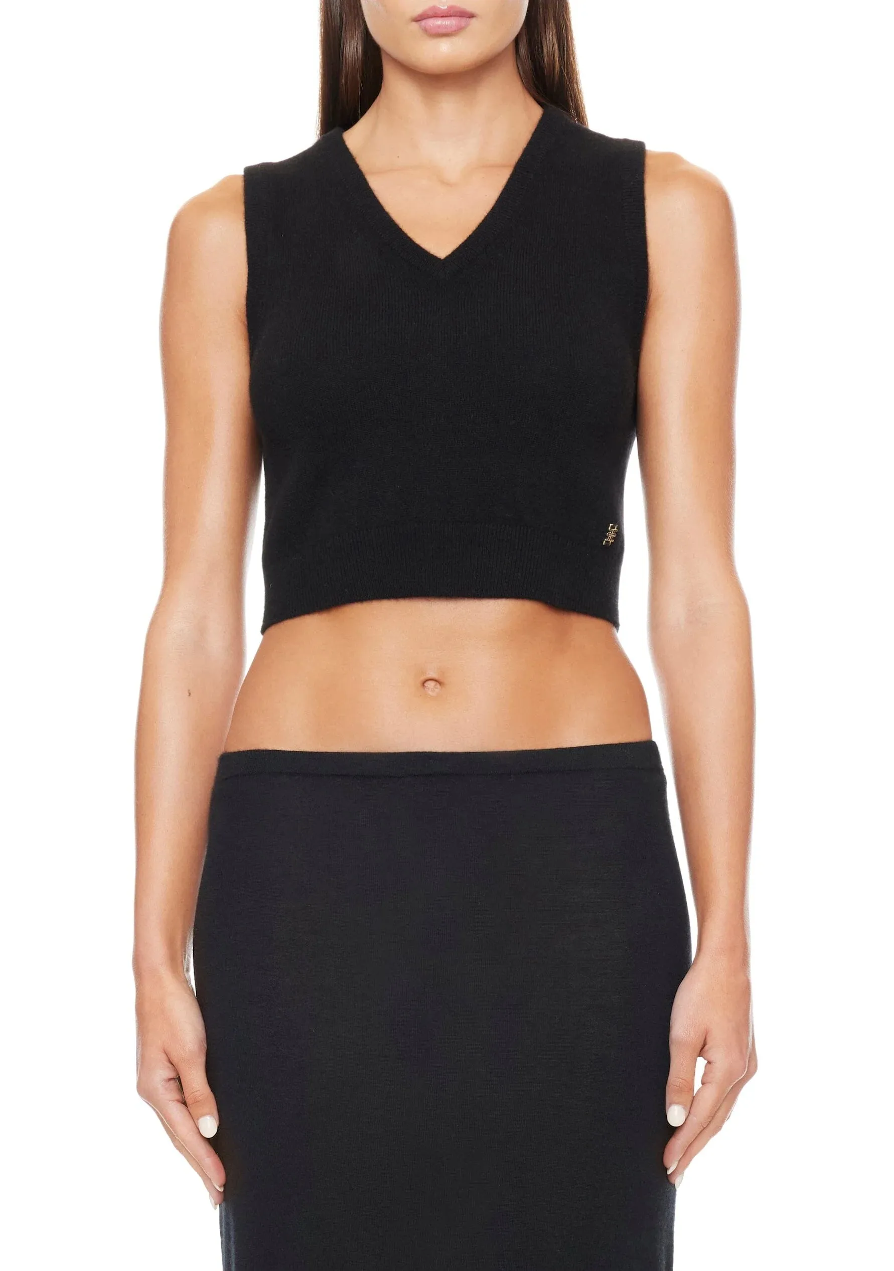 Eterne - Lenny Cashmere Vest - Black sold by Jessie Boutique