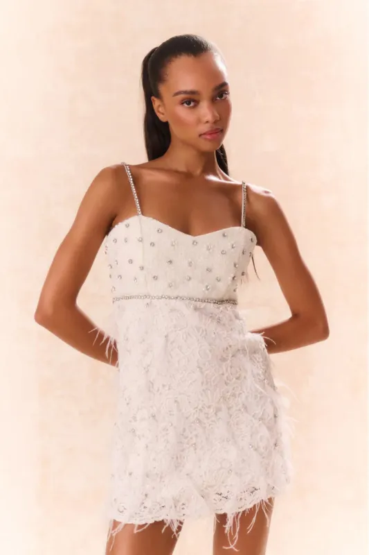 Loveshackfancy - Brianne Beaded Mini Dress - Cream sold by Jessie Boutique