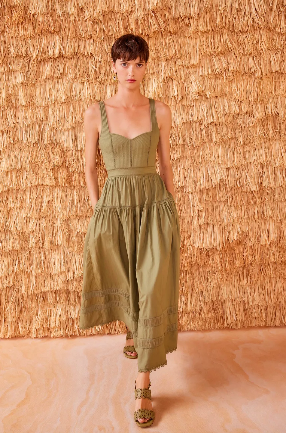 Ulla Johnson - Isadora Midi-Dress - Lichen sold by Jessie Boutique