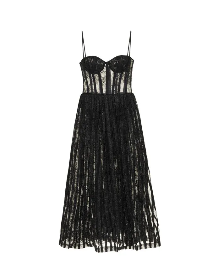 Patbo - Lurex Tulle Bustier Midi Dress - Black sold by Jessie Boutique product image thumbnail 5