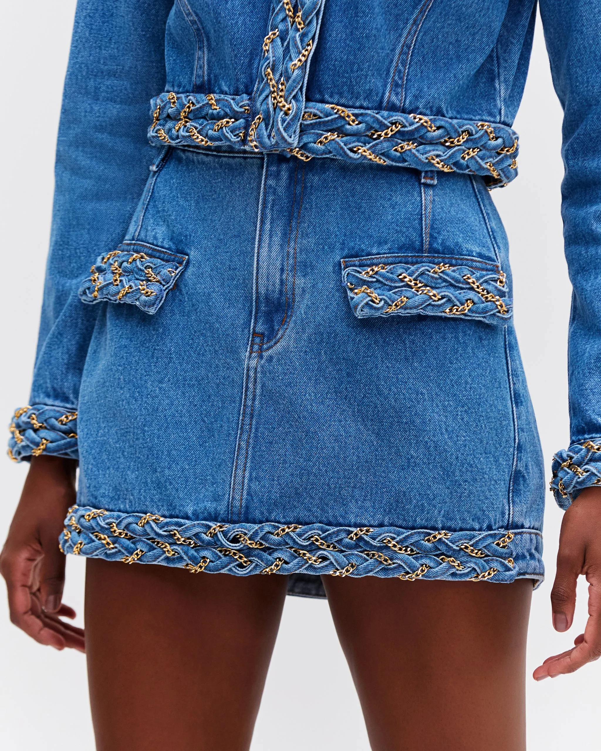 Patbo - Braided Mini Skirt - Denim sold by Jessie Boutique product image thumbnail 2