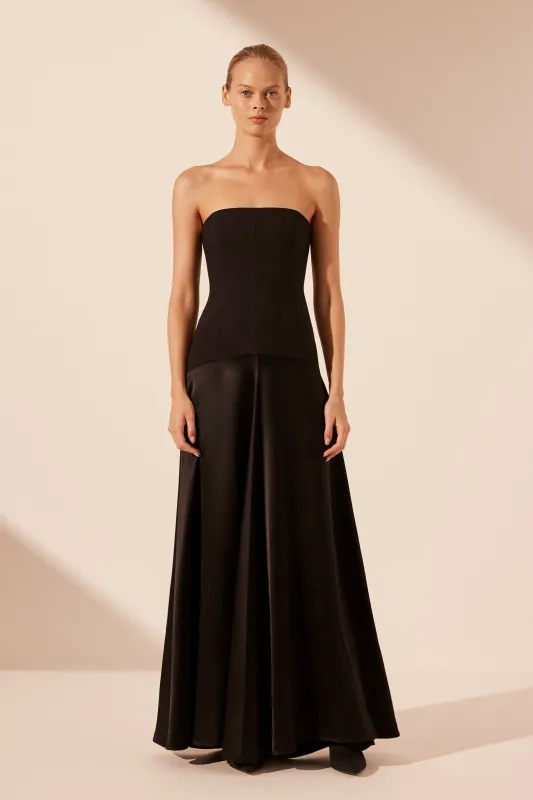 Shona Joy - Adri Strapless Panelled Maxi Dress - Black sold by Jessie Boutique