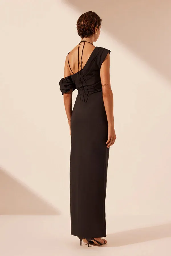 Shona Joy - Lani Asymmetrical Draped Maxi Dress - Black sold by Jessie Boutique product image thumbnail 2