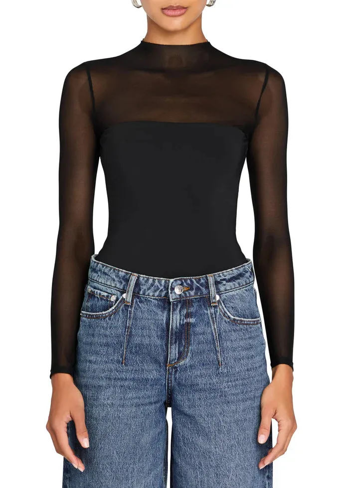 SER.O.YA - Brandi Mesh Bodysuit - Black sold by Jessie Boutique