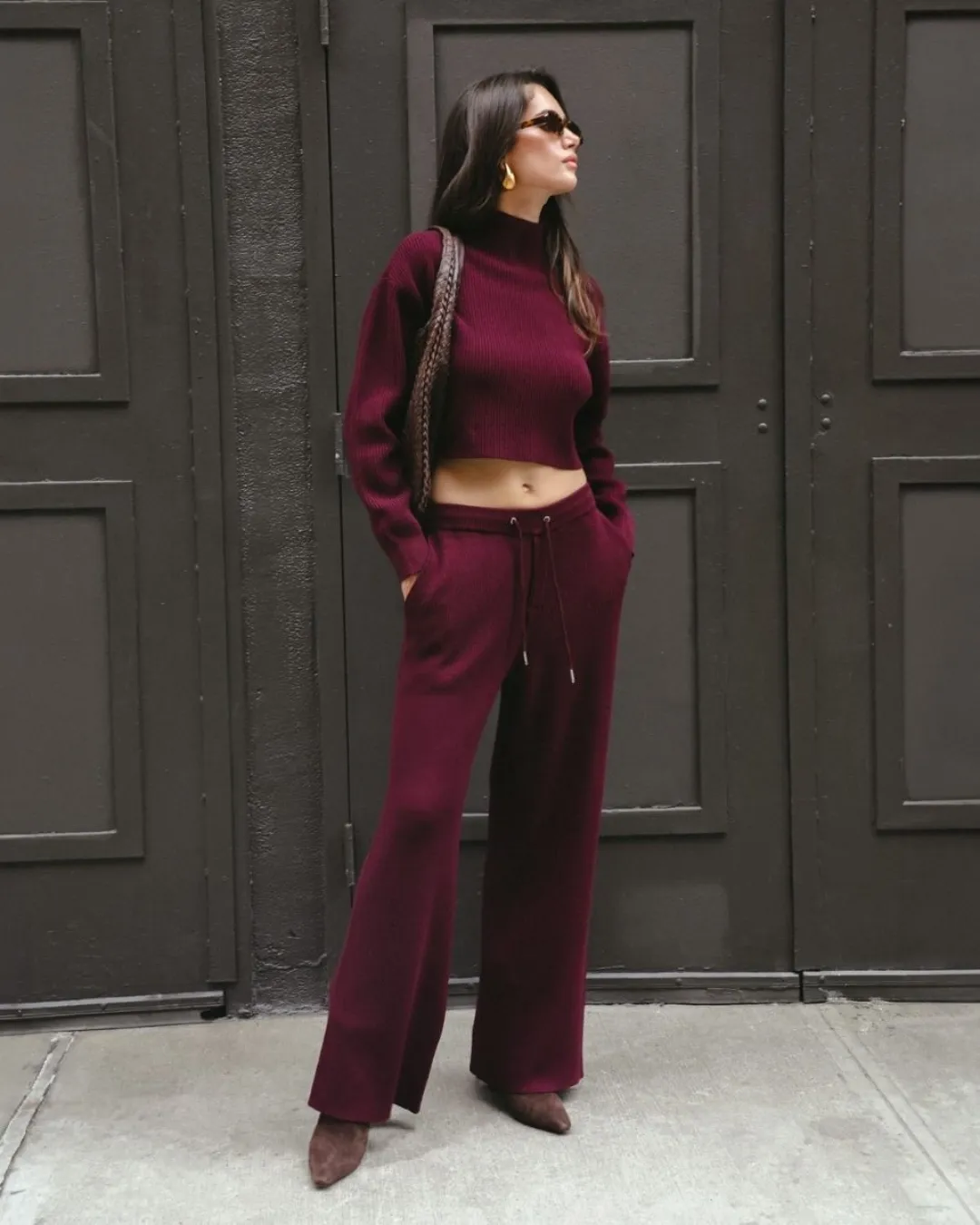 SER.O.YA - Camila Sweatpant - Merlot sold by Jessie Boutique product image thumbnail 2