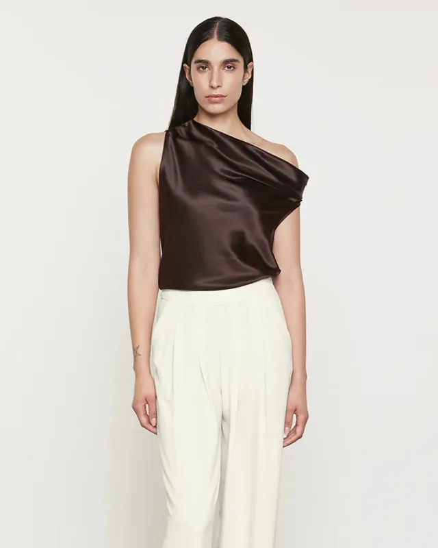 Enza Costa - Silk Bias Off Shoulder - Brown sold by Jessie Boutique