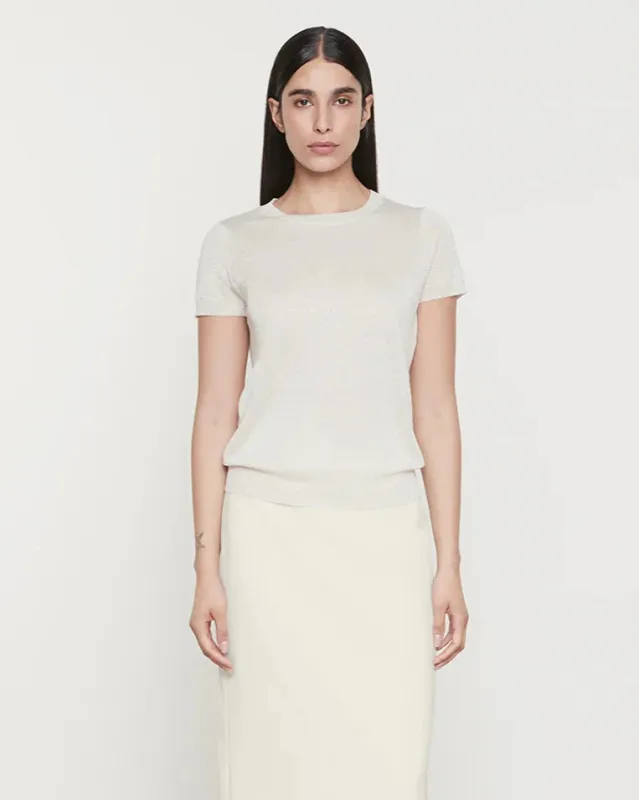 Enza Costa - Lame Knitted Sweater - Champagne sold by Jessie Boutique